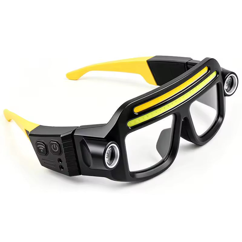 Rechargeable LED Headlamp Glasses Waterproof Adjustable