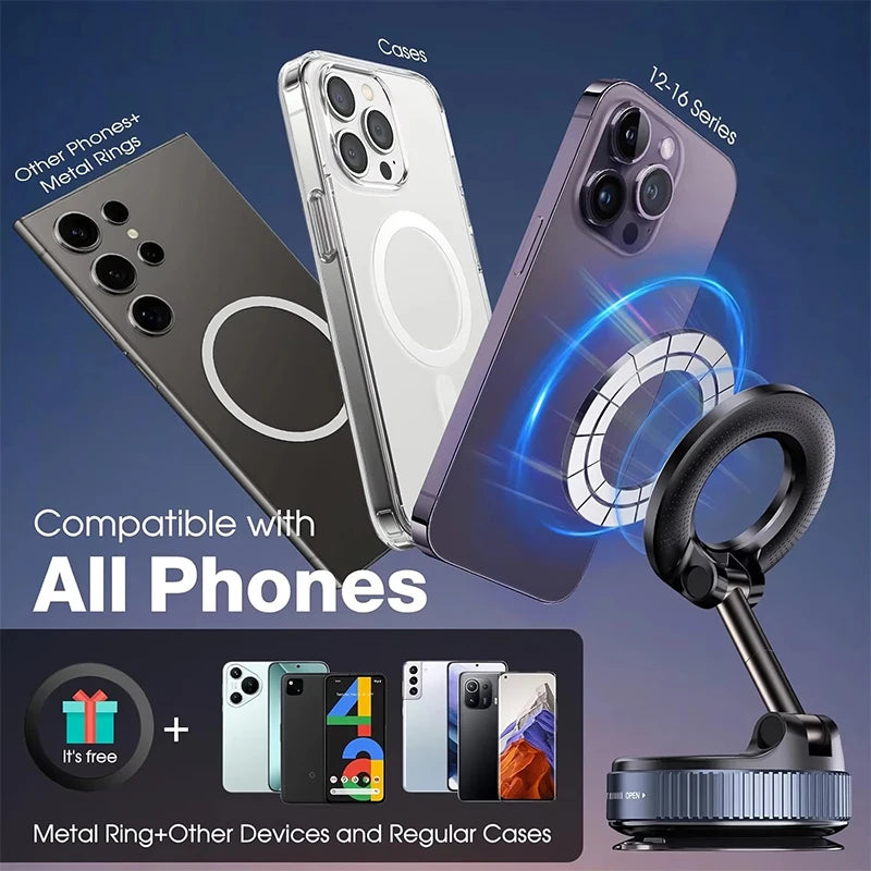 GripLock Pro Magnetic Phone Holder Vacuum Mount